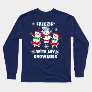 Snowmen Cute Freezin' With My Snowmies Winter Long Sleeve T-Shirt